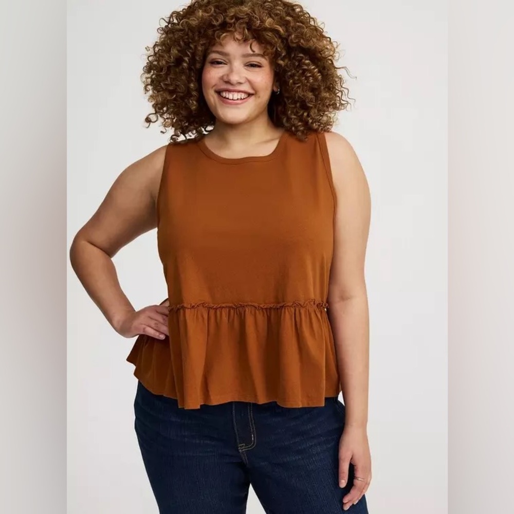 Torrid Cotton Crew Babydoll Tank Top